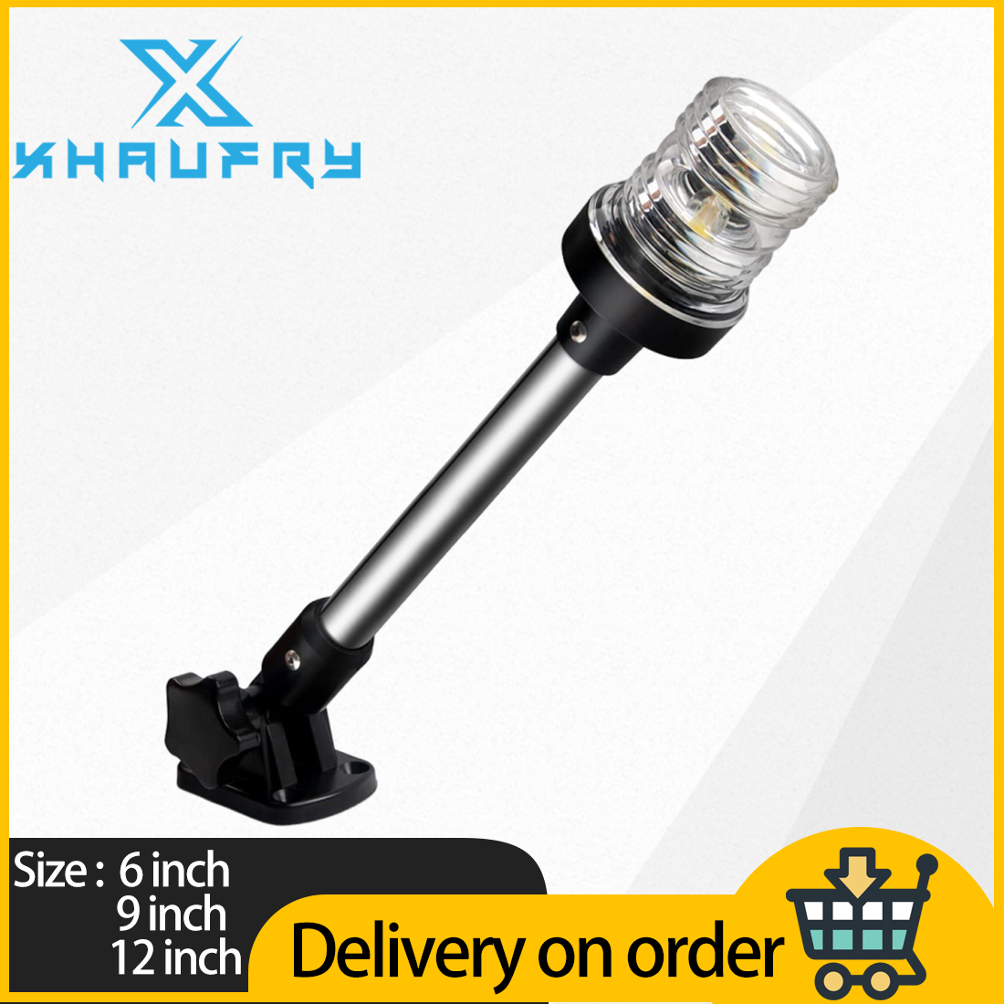 Fishing Boat Anchor - 360도 회전 가능한 흰색 LED 접이식
