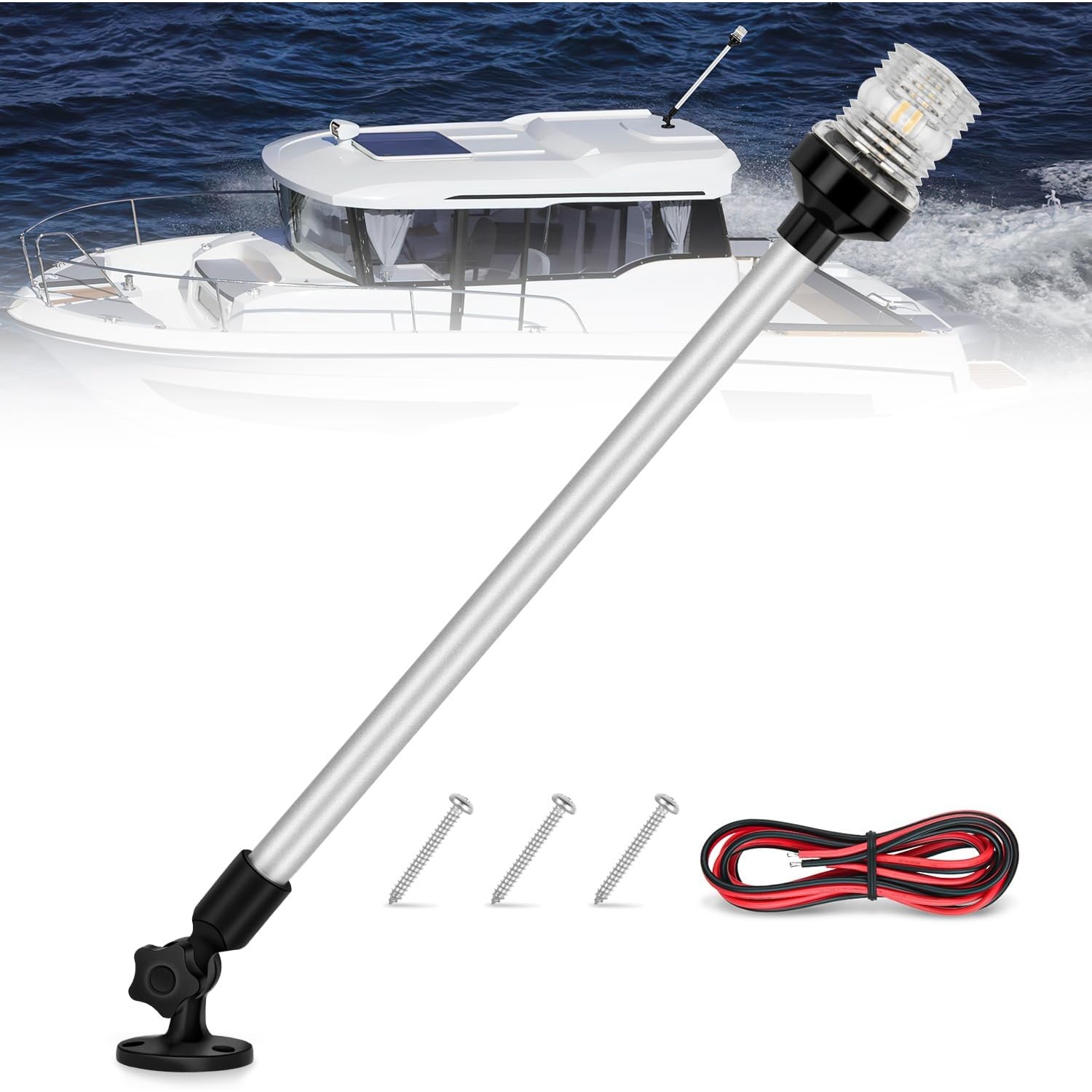 닐라이트 마린 보트 선미등 24인치 화이트 접이식 앵커 - Fishing Boat Navigation Light 리뷰 및 가격