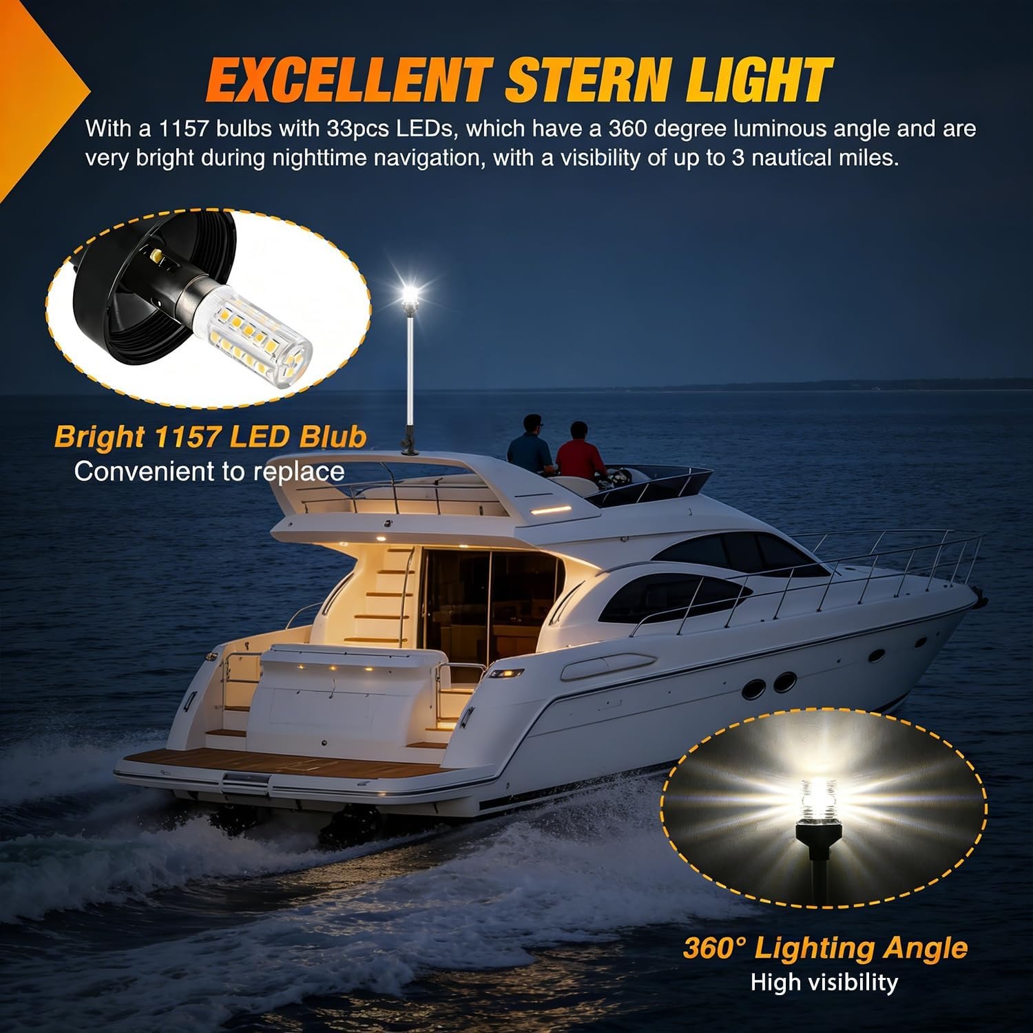 닐라이트 마린 보트 선미등 24인치 화이트 접이식 앵커 - Fishing Boat Navigation Light 리뷰 및 가격