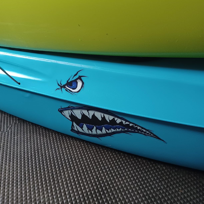 2PCS 상어 이빨 입 보트 스티커 DIY 카약 낚시  - Fishing Boat Oar 리뷰 및 가격